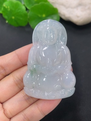 F46566400 翡翠观音挂件 货品总重约22.66g