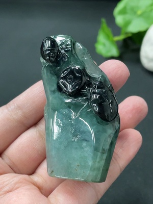 F35145668 Jadeite small ornament total weight about 61.17g containing other mineral components