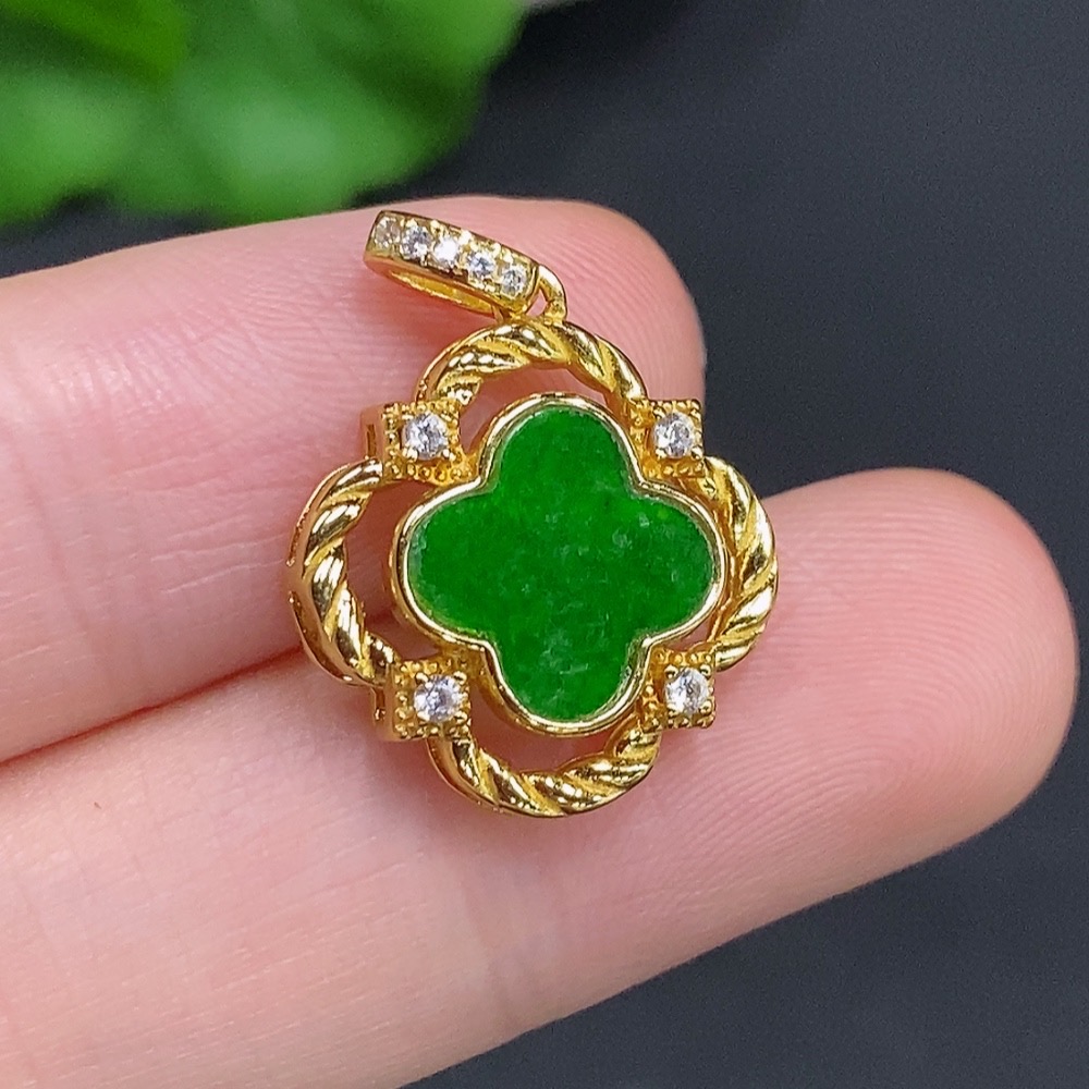F32756349 Jadeite Inlaid Pendant Non-Gold Inlaid Total Weight Approximately 1.7g