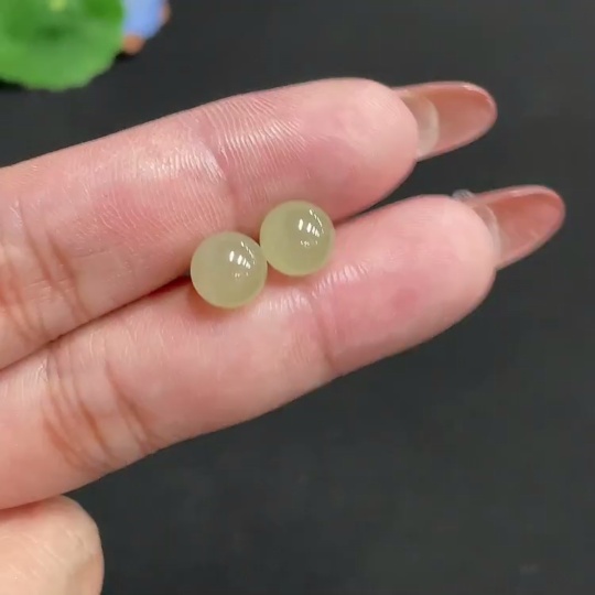 H35100179 Hetian Jade Inlaid Earrings