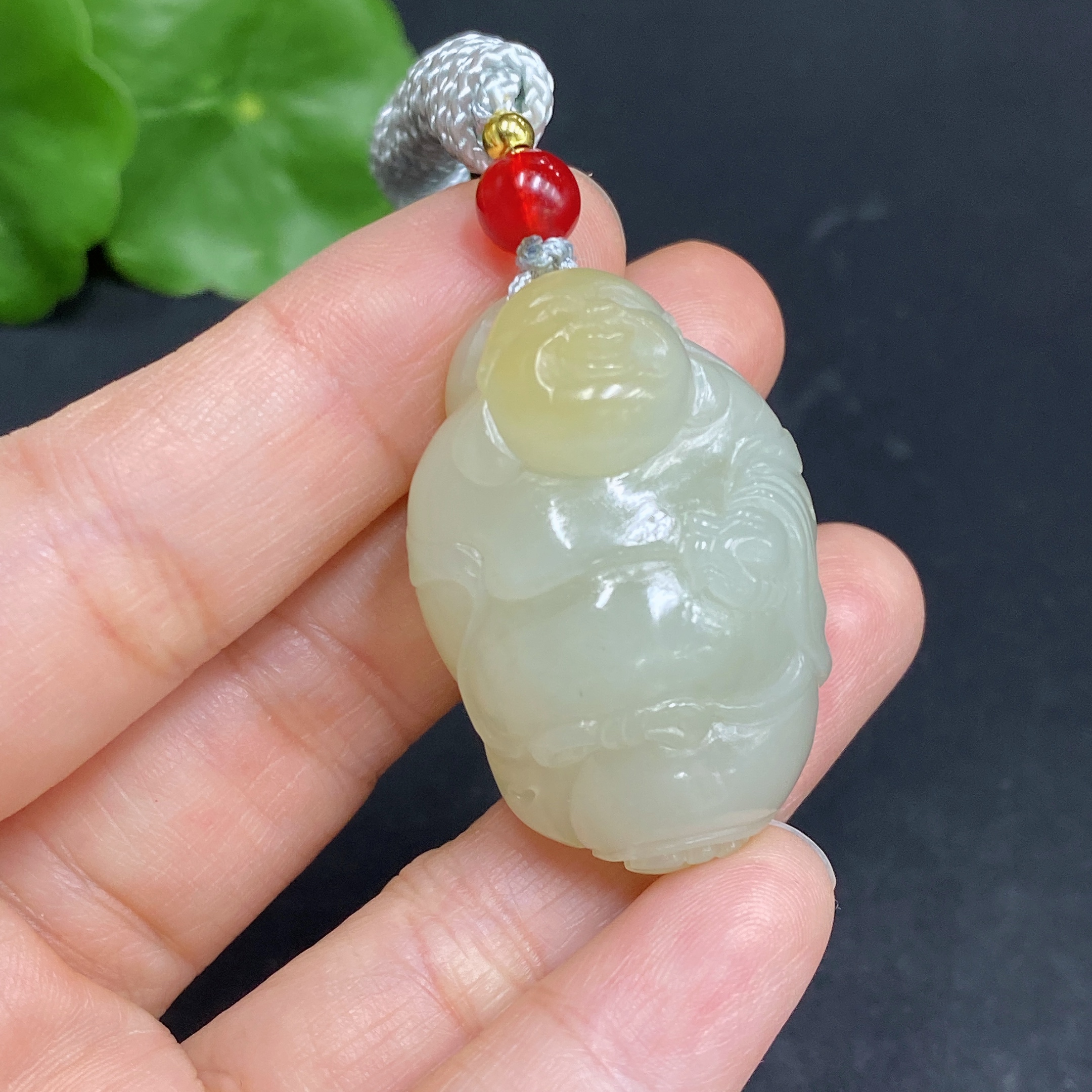 H31666738 Hetian Jade Pendant Buddha Total Weight Approx. (with rope) 22.9g