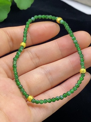F32789631 Jadeite bracelet, approx. 2.8mm, total weight approx. 3.5g, non-gold