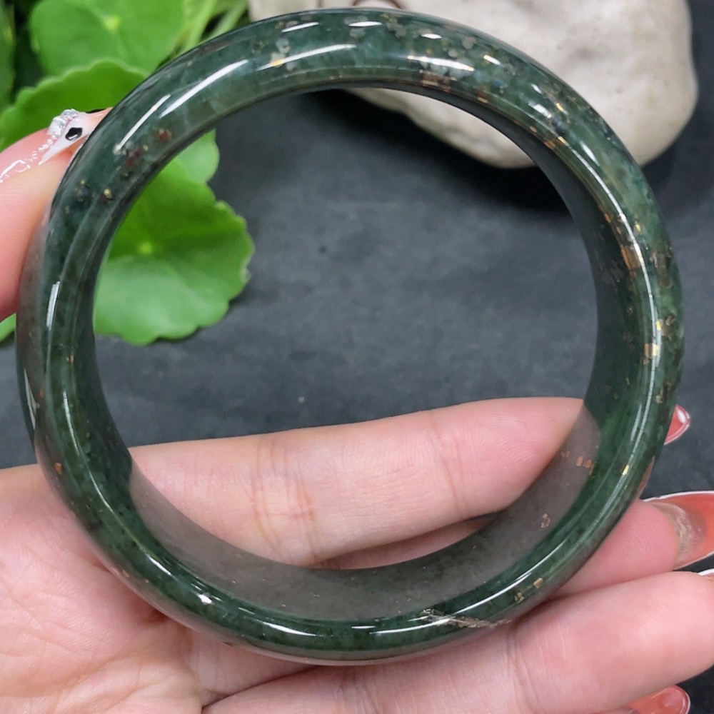 H34960946 Hetian Jade Round Bracelet Size 60.5 Total Weight Approx. 76.5g