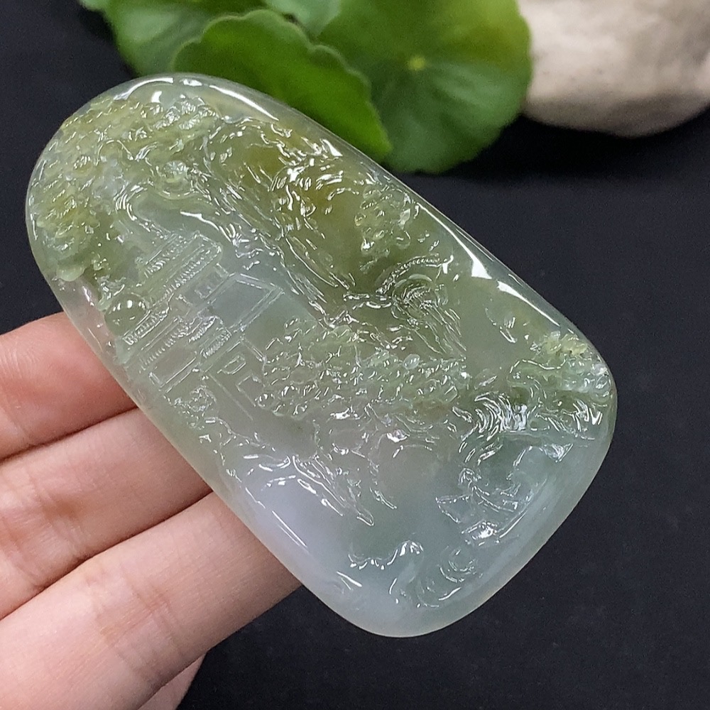 F34996472 Jadeite Landscape Pendant, Total Weight Approx. 34g