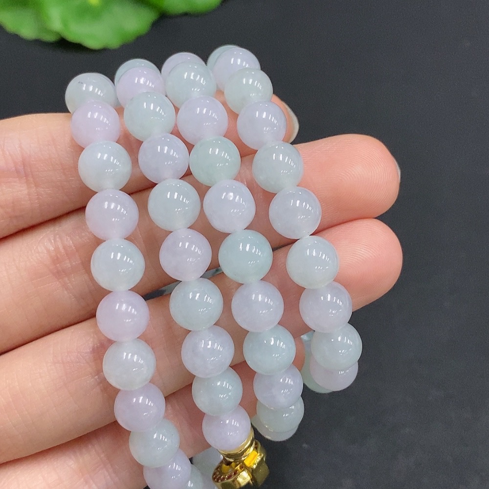 F31624691 Jadeite Bead Necklace Non-Gold Setting Total Weight Approx. 67g Size 7.4mm