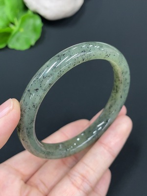 H26942179 Hetian Jade Round Bracelet Size 52.3 Total Weight Approx. 28.5g