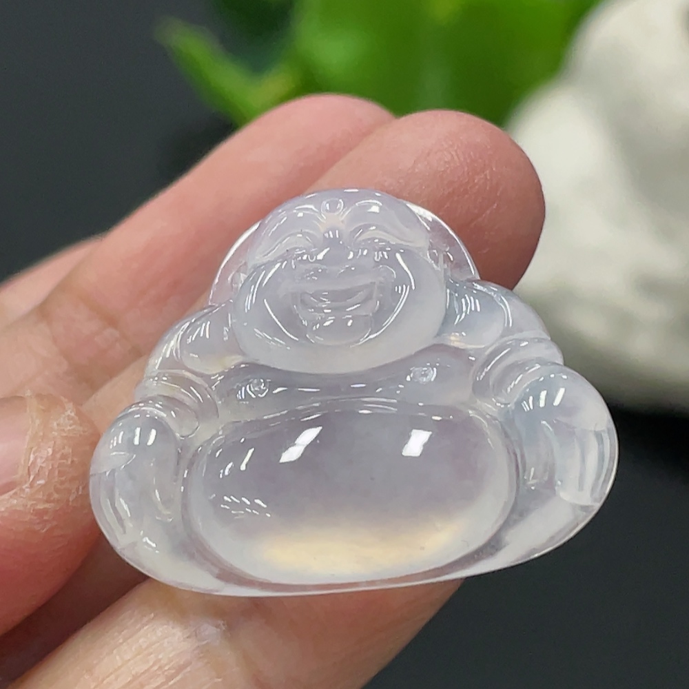 F33837252 Jadeite Buddha Pendant Inlaid Piece