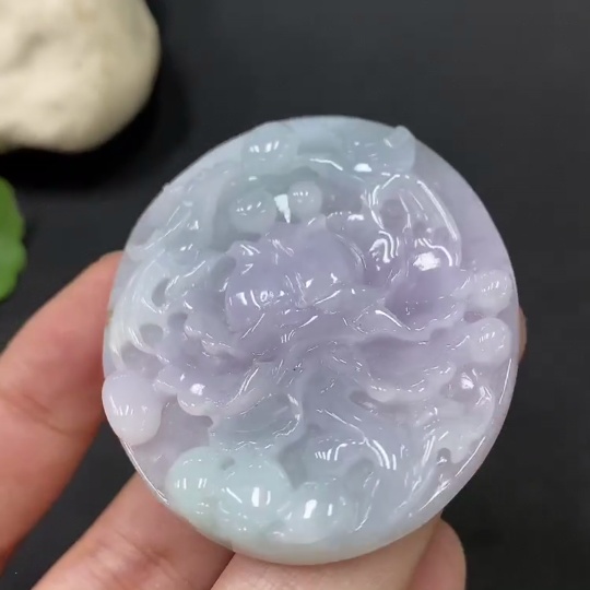 F28277298 Jadeite Pendant Total Weight Approx. 36.34g Blooming Prosperity