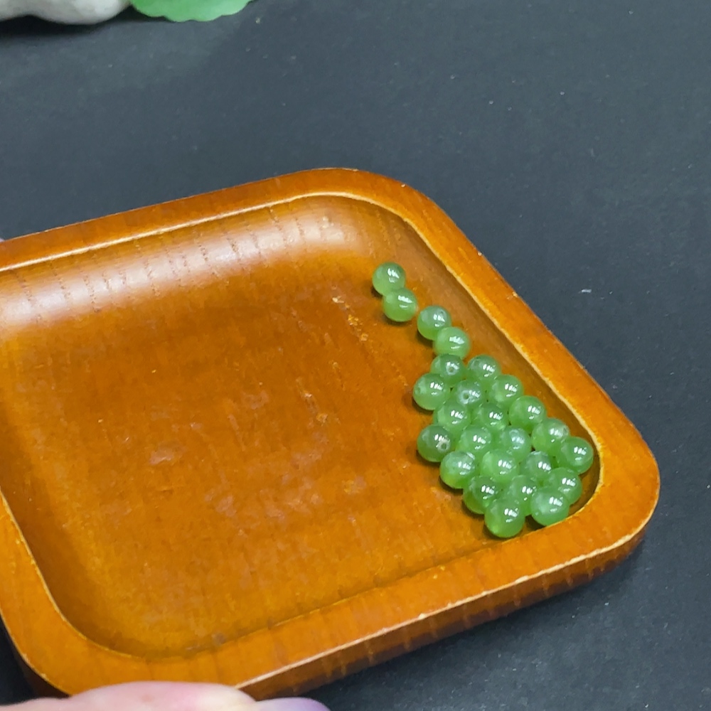 H34972394 Hetian Jade Jasper Loose Beads Approx.5.6mm Total Weight About 7.8g Sell as a Lot