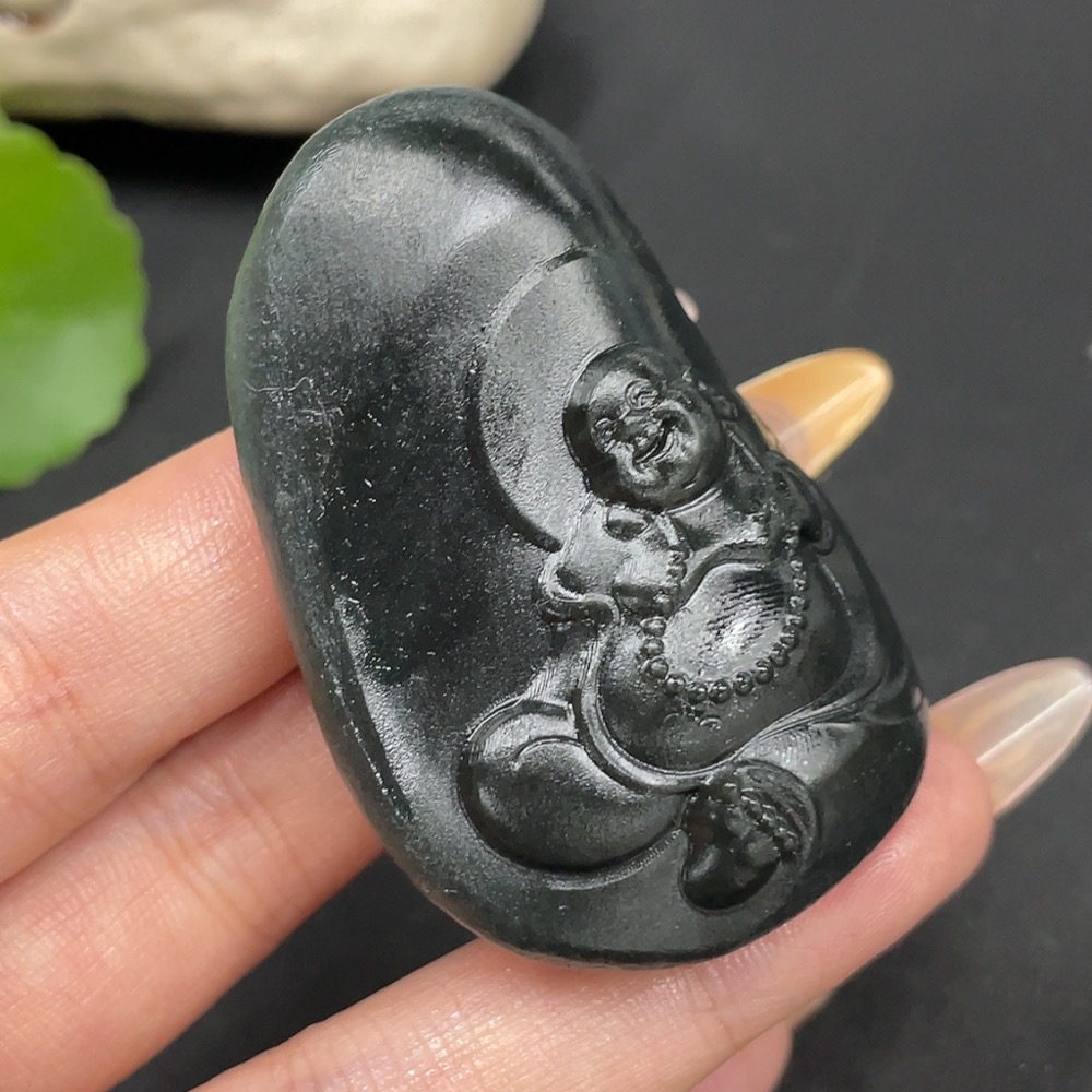 H30491866 Hetian Jade Pendant Buddha Total Weight Approx. 57.3g