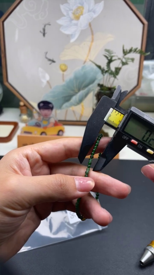 F32734806 Jadeite Beads Bracelet Approx. 3mm Total Weight Approx. 3.5g Non-Gold-Inlaid