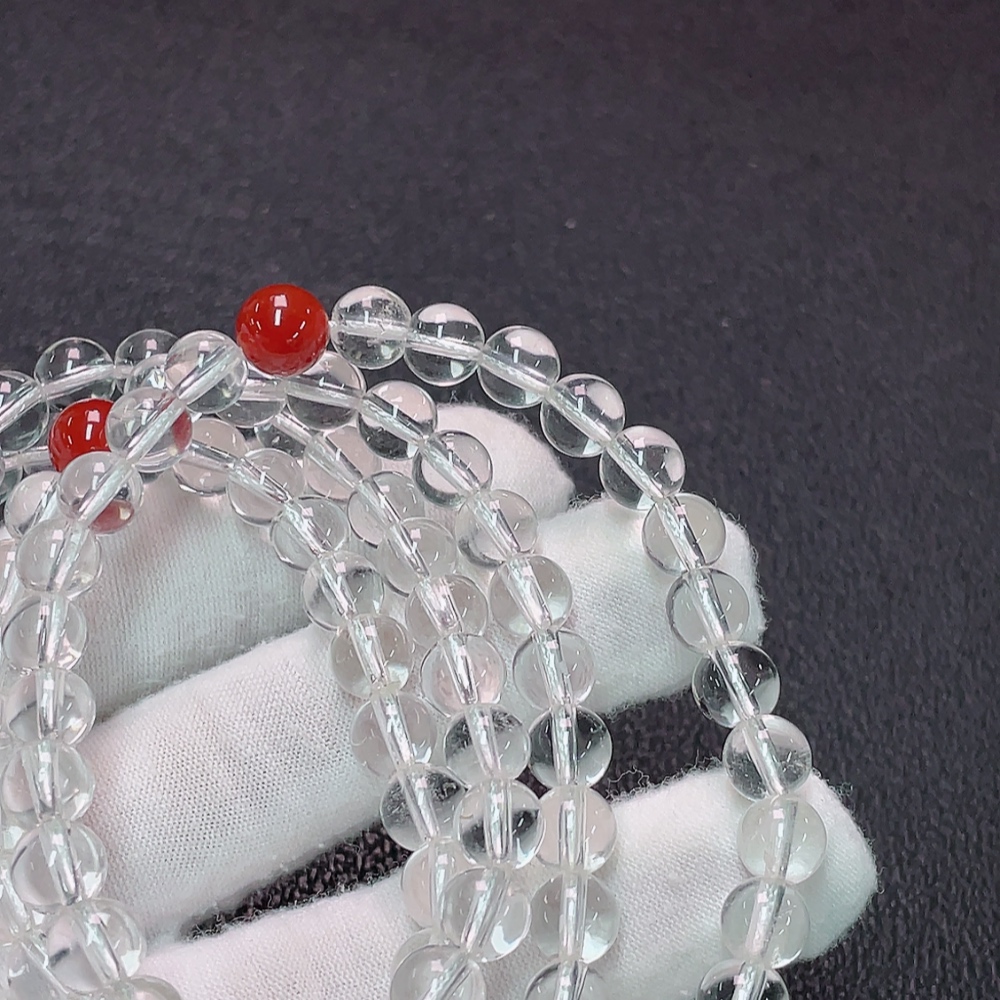 C34007731 Crystal bead strand with non-natural stones, total weight approx. 60.25g, size 5.4-6.9mm