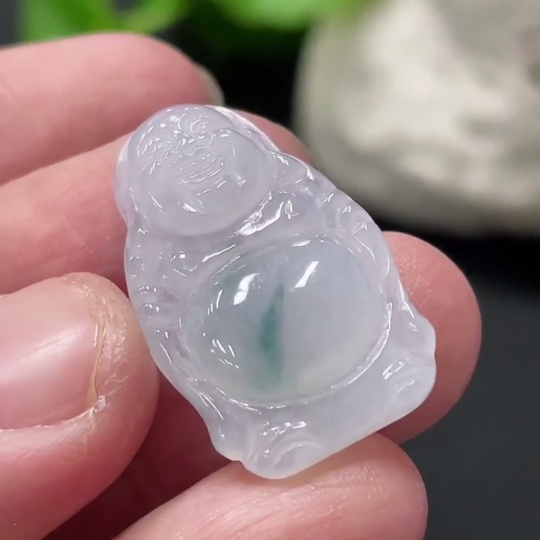 F35079946 Jadeite Standing Buddha Inlay Piece with Total Weight Approximately 3g