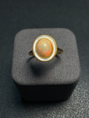 C34008378 Opal Ring Adjustable Non-Gold Total Weight Approx. 3.68g