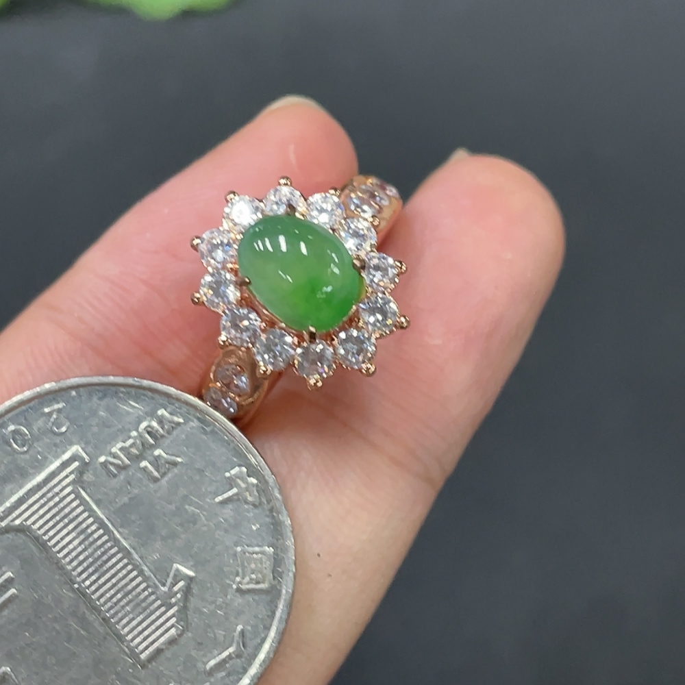 F23582341 Jadeite cabochon mount, non-gold, total weight 5.410g
