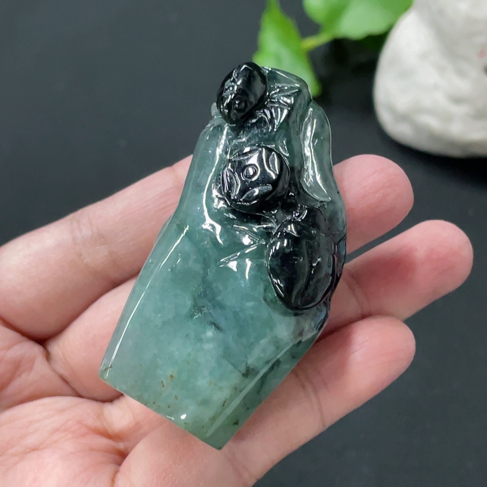 F35145668 Jadeite small ornament total weight about 61.17g containing other mineral components