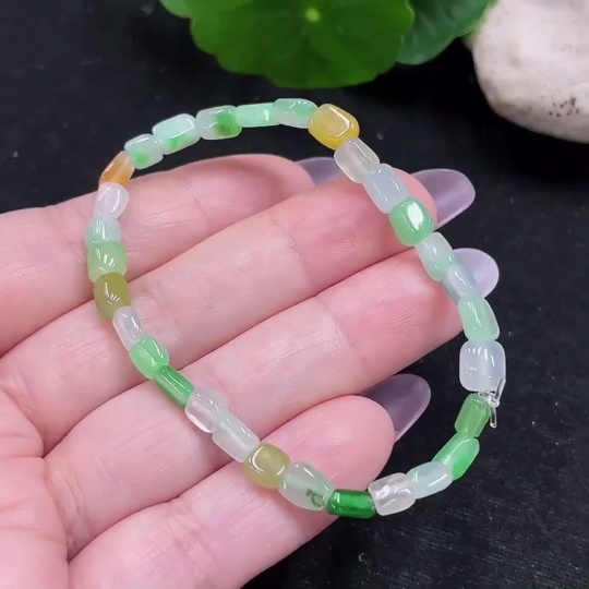 F34966052 Jadeite Bracelet Total Weight Approx. 5.82g Yellow Color Origin Undetermined