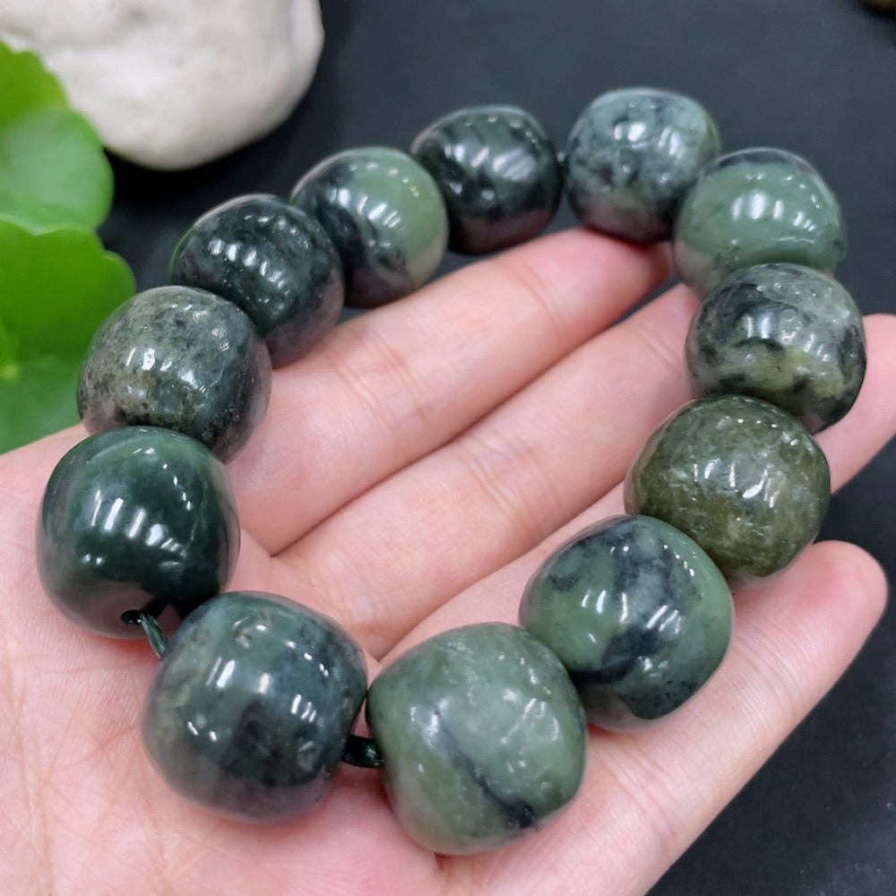 H30538458 Hetian Jade Bracelet Approx.17mm Total Weight Approx.109.3g