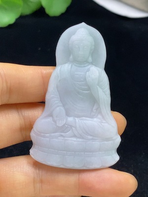 F35136764 Jadeite Rough Amitabha Buddha Pendant Total Weight Approx. 22.89g