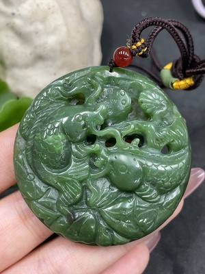 H33845929 Hetian Jade Pendant—Abundance Year After Year