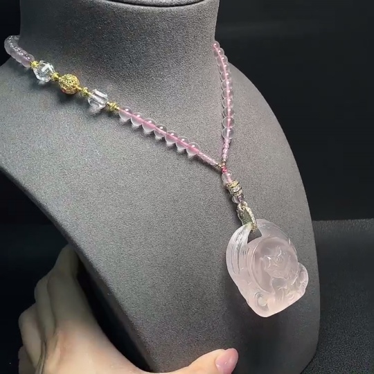C33852965 Crystal Pendant Non-Gold, Consider Non-Natural Accent Stones, Total Weight Approx. 97.58g, Including Chain
