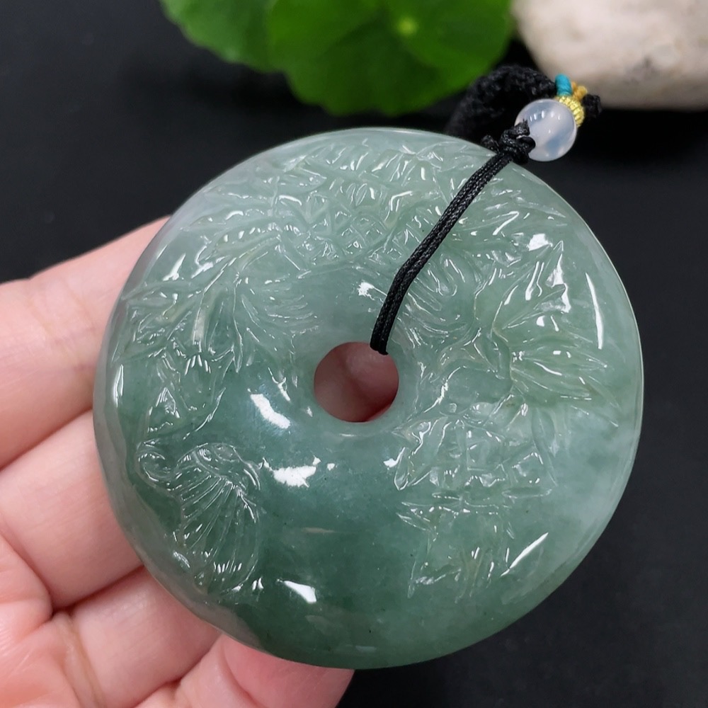 F31643404 Jadeite Pendant Total Weight Approx. 64g (Including Rope Weight) (With Non-Grade A Beads)