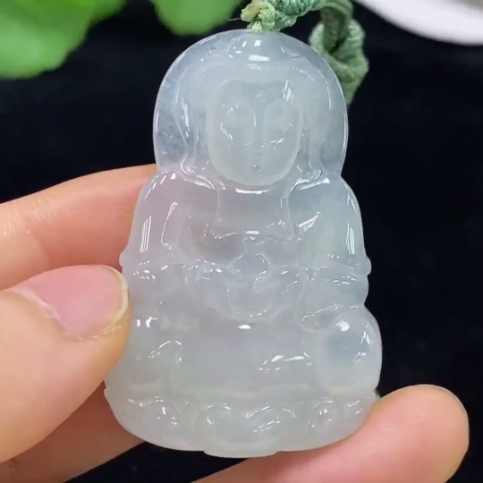 F33910482 Jadeite Guanyin Pendant Total weight approx. 18.15g (including rope weight)