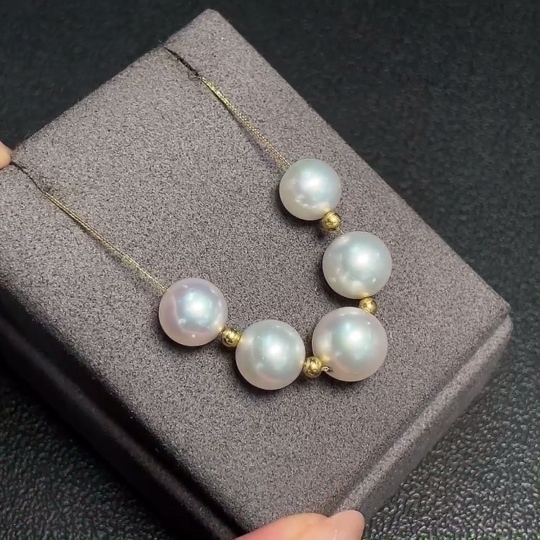 C32784191 Seawater Pearl Necklace 18K Gold Total Weight Approx.8.15g Size 9.2-10.8mm
