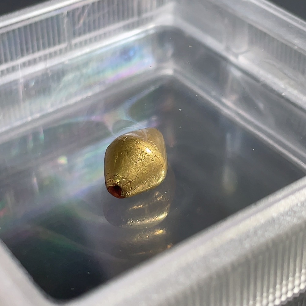 W26983502 Old Bead Zhubo Rating Open Box Qing Dynasty Double-Cone Gold-Plated Bead (Gold Lacquer) Gold Purity Approximately 90%