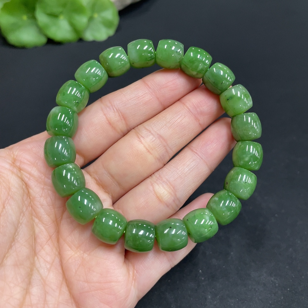 H34073612 Hetian Jade Bracelet Approx. 9.8mm Total Weight Approx. 36.4g