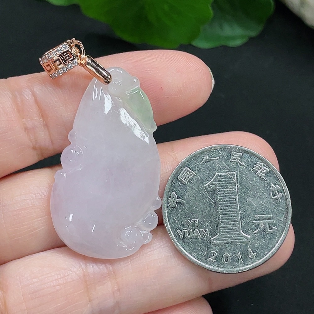F28293209 Jadeite Fu Shou Pendant, Total Weight Approx. 7.7g (Non-Gold-Inlaid)