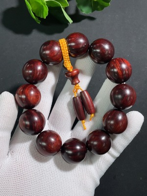 W30448120 Small-Leaf Sandalwood Sandalwood Bead Bracelet, Total Weight Approx. 65.29g, Size ~20.3mm