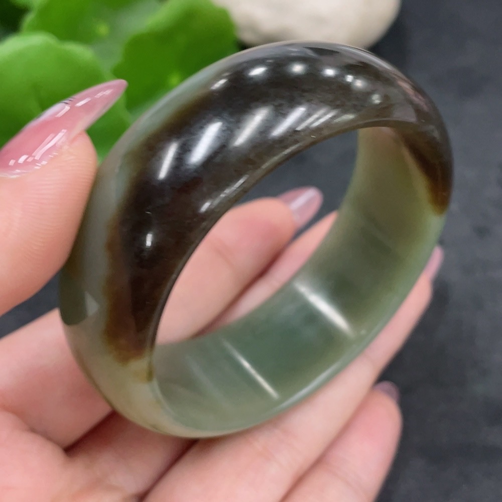 H33840572 Hetian Jade Round Bracelet Size 51.1 Total Weight Approx. 56.1g