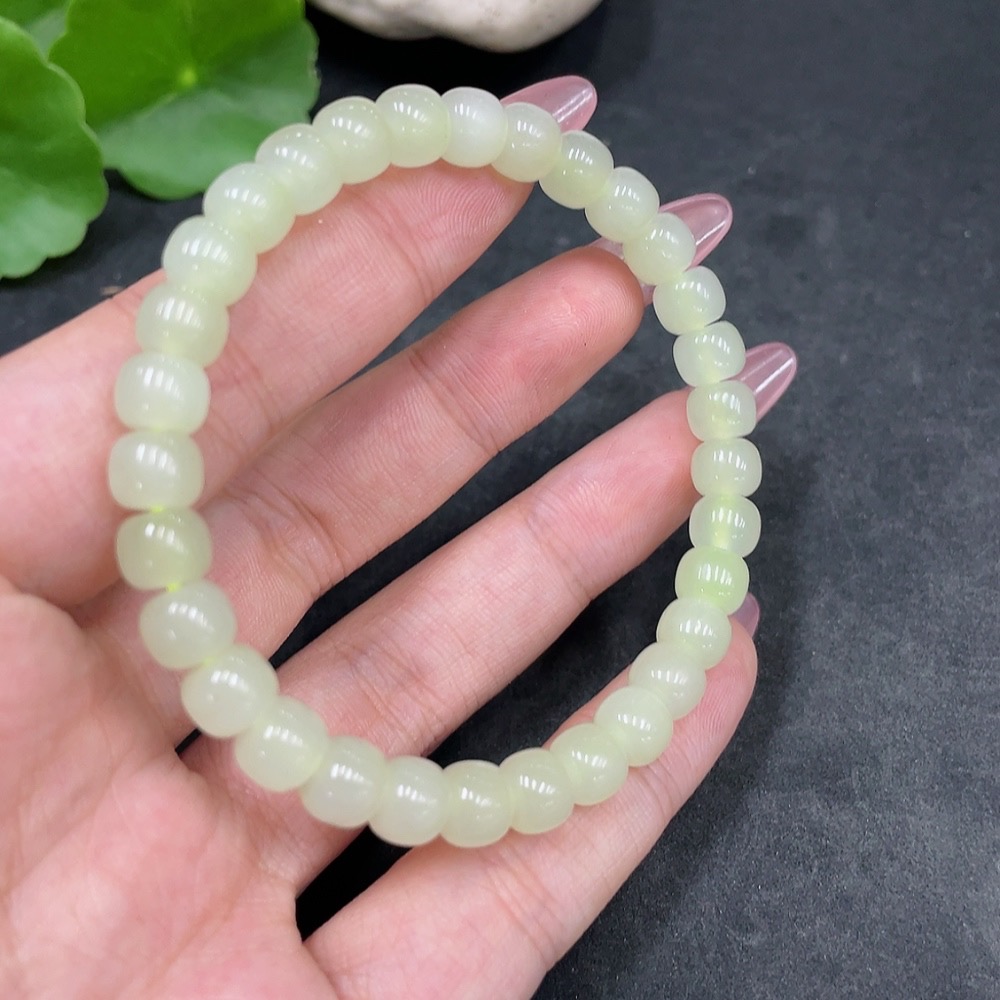 H33885863 Hetian Jade Bracelet approx. 6.7mm total weight approx. 16.5g