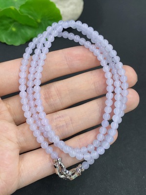 F39612369 翡翠珠链 卡3.7mm左右    非金镶  货品总重约16.7g