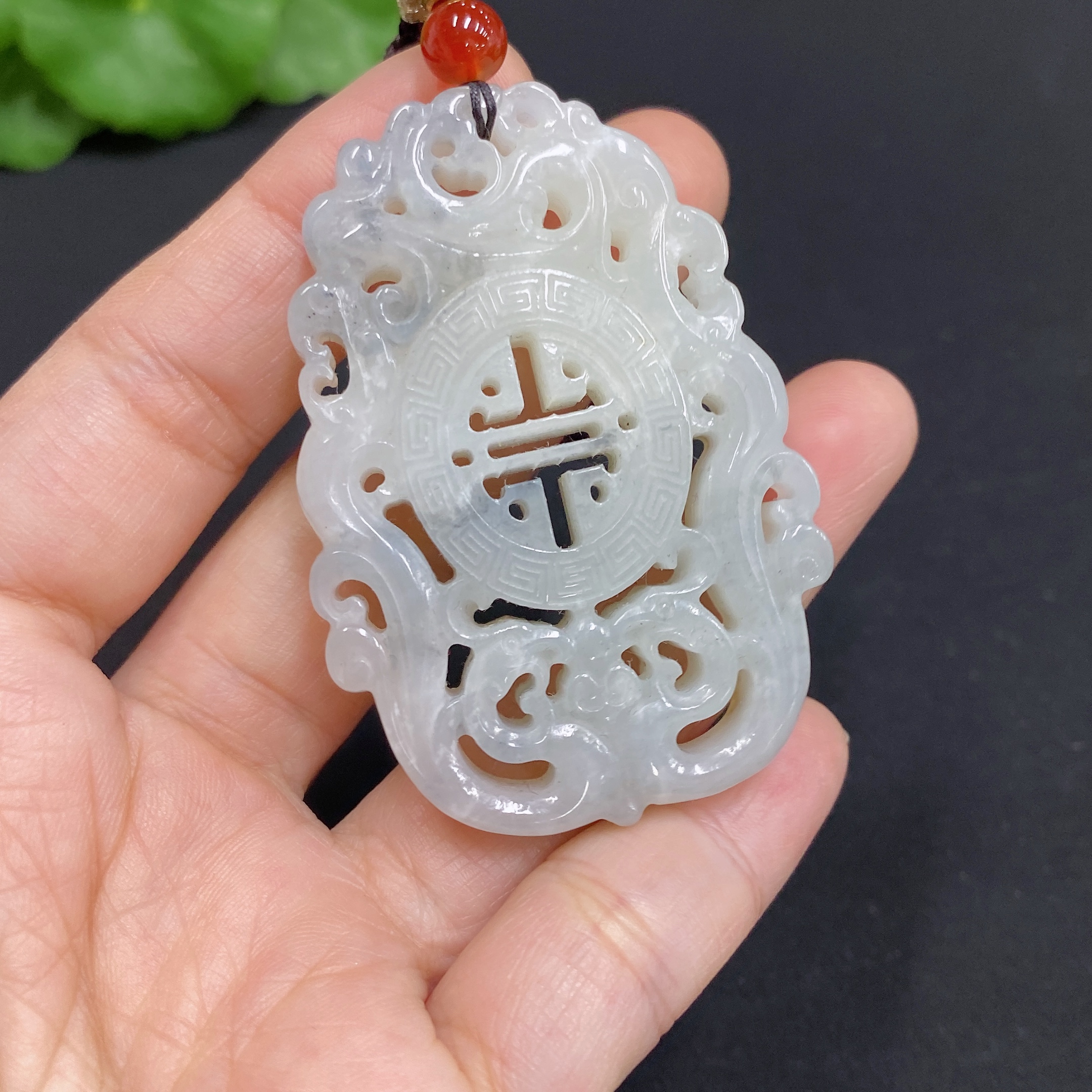 H34985297 Hetian Jade Pendant Antique Plaque Total Weight (incl. string) 32.8g