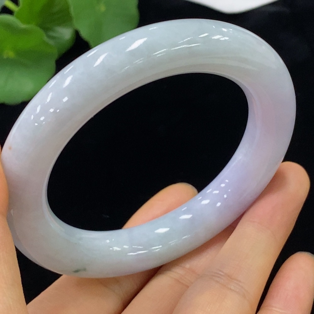 F34973933 Jadeite Round Bangle Size 56.7 Total Weight Approx. 85.58g with Color Polishing Powder