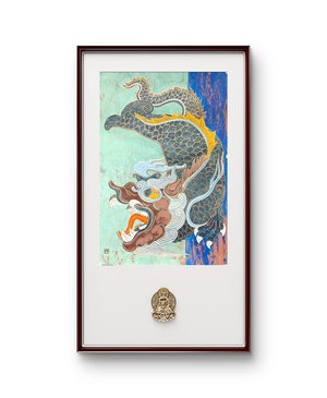 W44314664 尹磊《鸱吻》岩彩画 无装被 约58*39cm