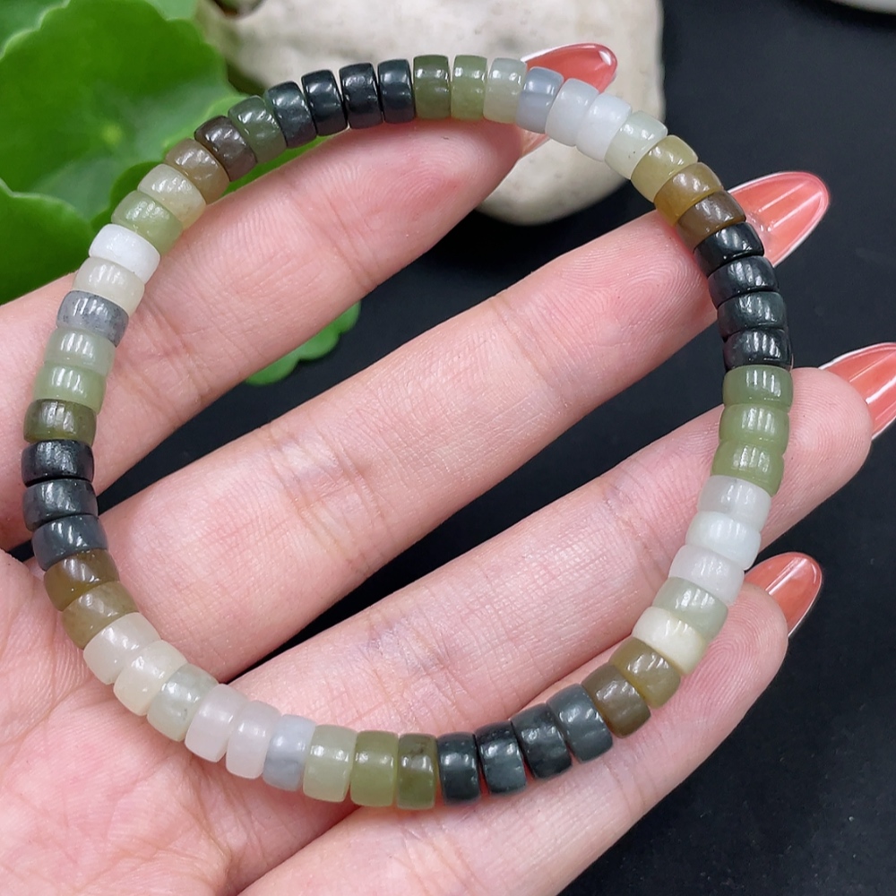 H34017132 Hetian Jade Bracelet Approx.5.8mm Total Weight Approx.14.1g