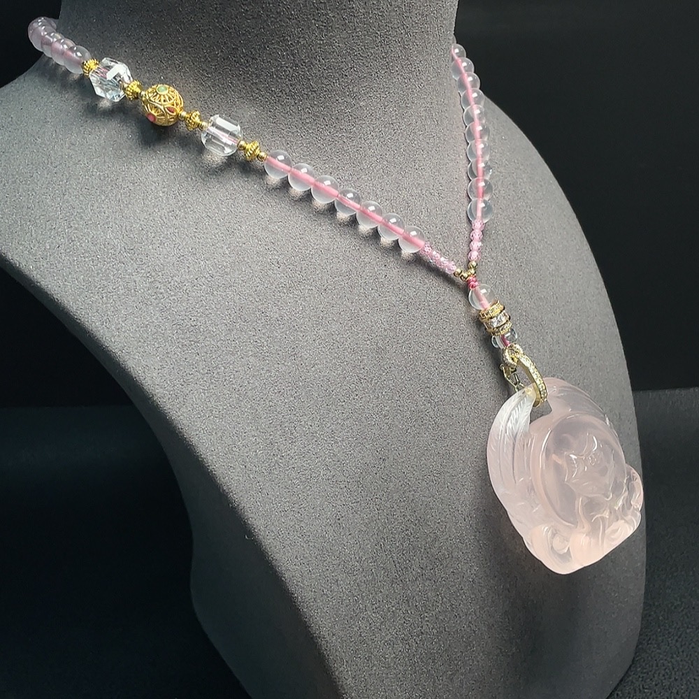 C33852965 Crystal Pendant Non-Gold, Consider Non-Natural Accent Stones, Total Weight Approx. 97.58g, Including Chain