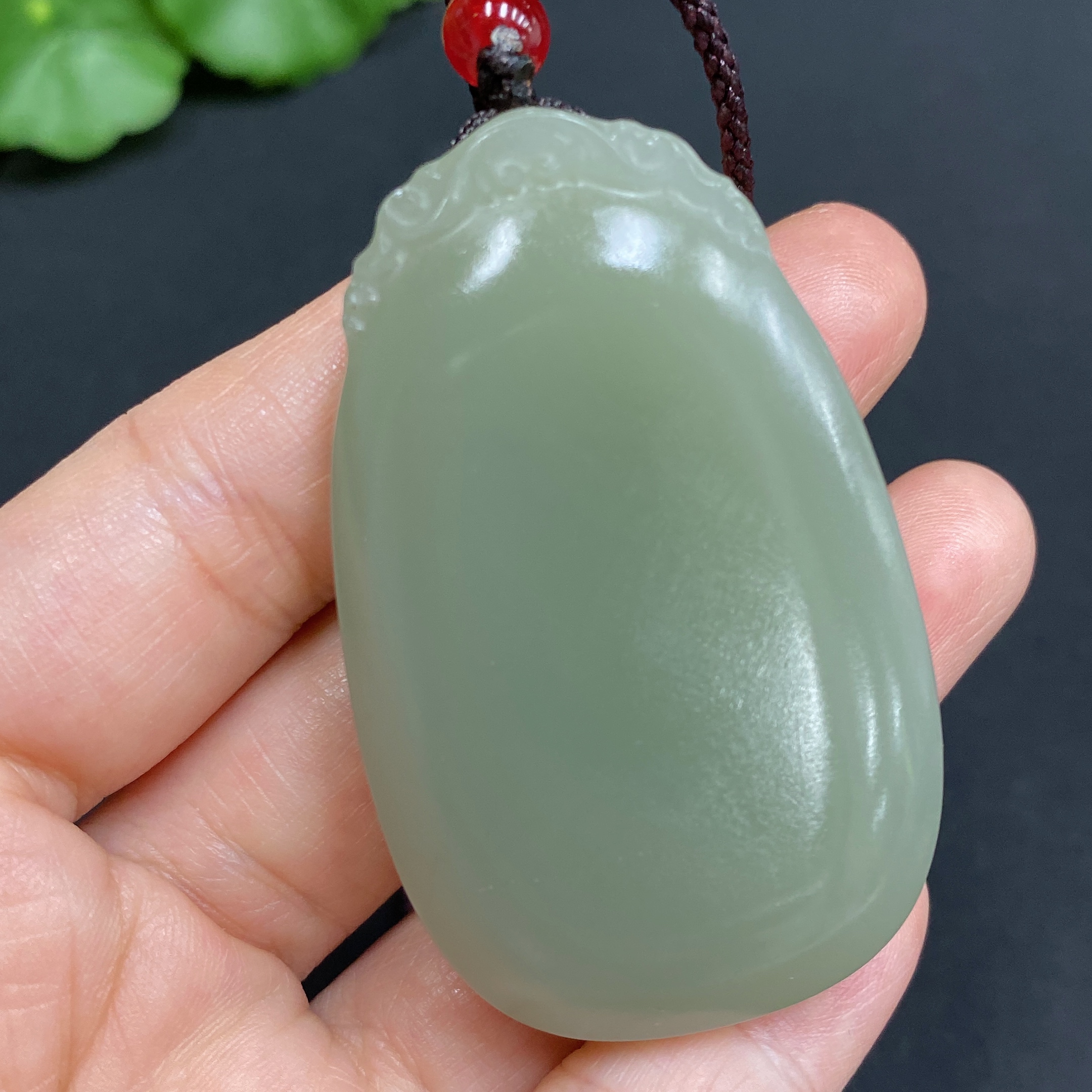H30571456 Hetian Jade Pendant, Plain Pendant, Total Weight Approx. [with rope] 54g
