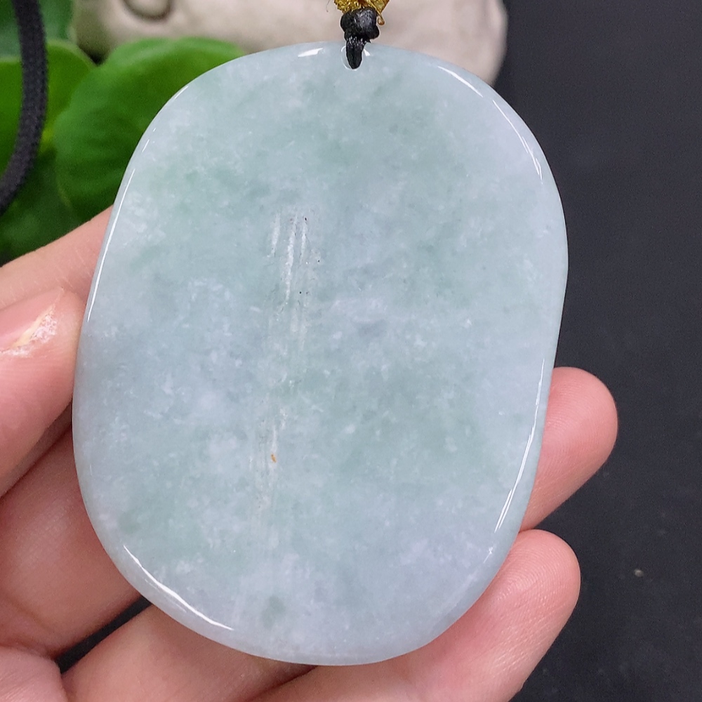 F33826016 Jadeite Crane Pendant, Total Weight Including Rope Approx. 79g