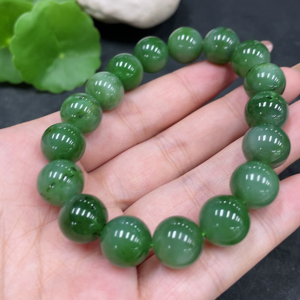 H32777128 Hetian Jade Bracelet Approx. 11.7mm Total Weight About 45.1g