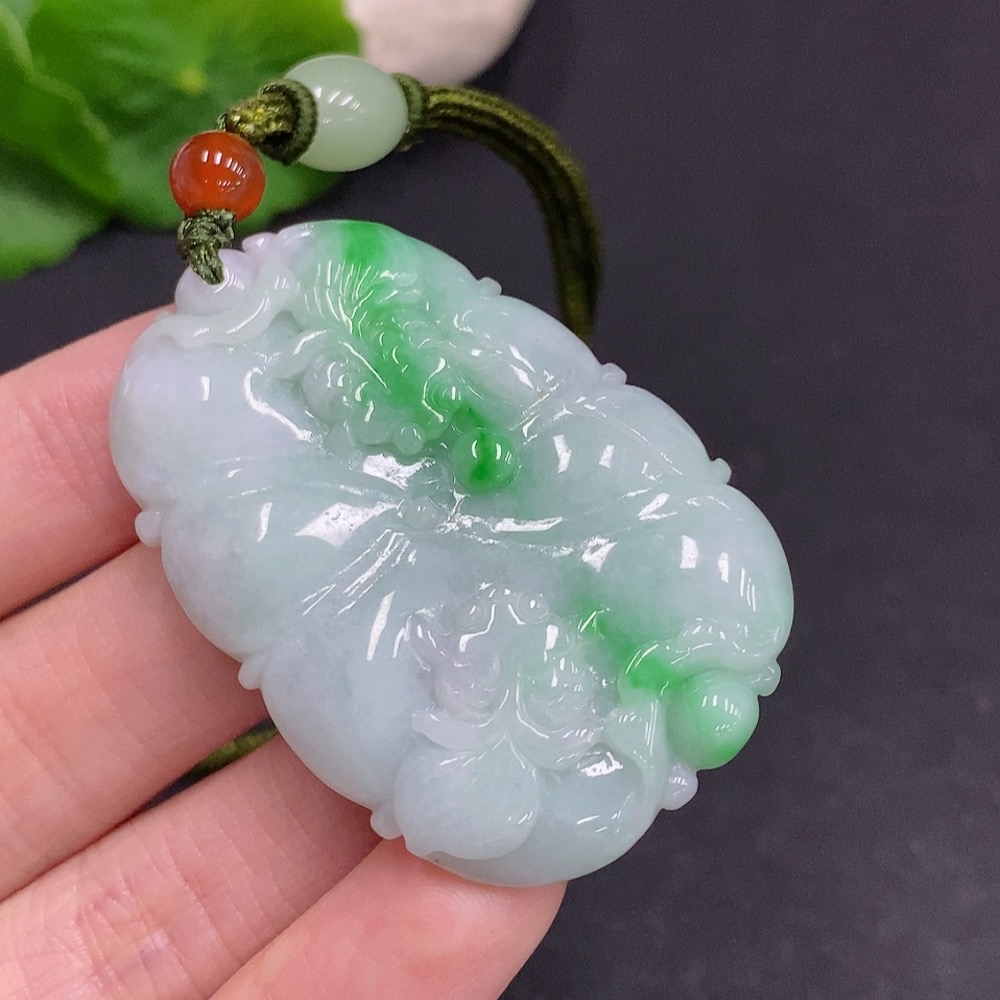 F33907791 Jadeite Auspicious Wealth Pendant
