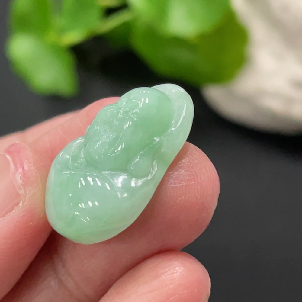 F35108605 Jadeite Smiling Buddha Pendant Total Weight Approx. 4.58g