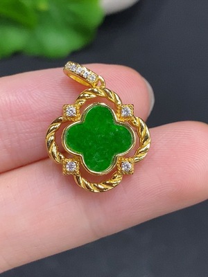 F32756349 Jadeite Inlaid Pendant Non-Gold Inlaid Total Weight Approximately 1.7g