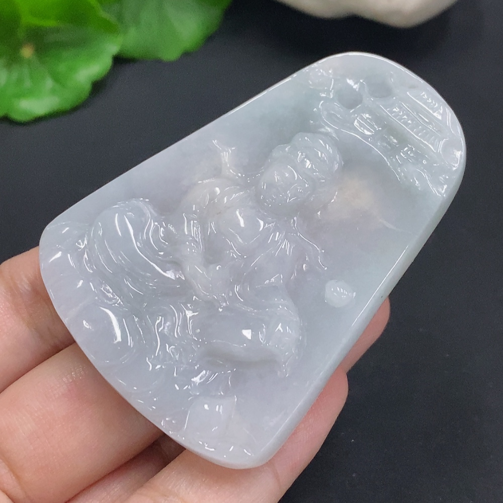 F34023546 Jadeite Guanyin Pendant, Total Weight Approx. 41.3g