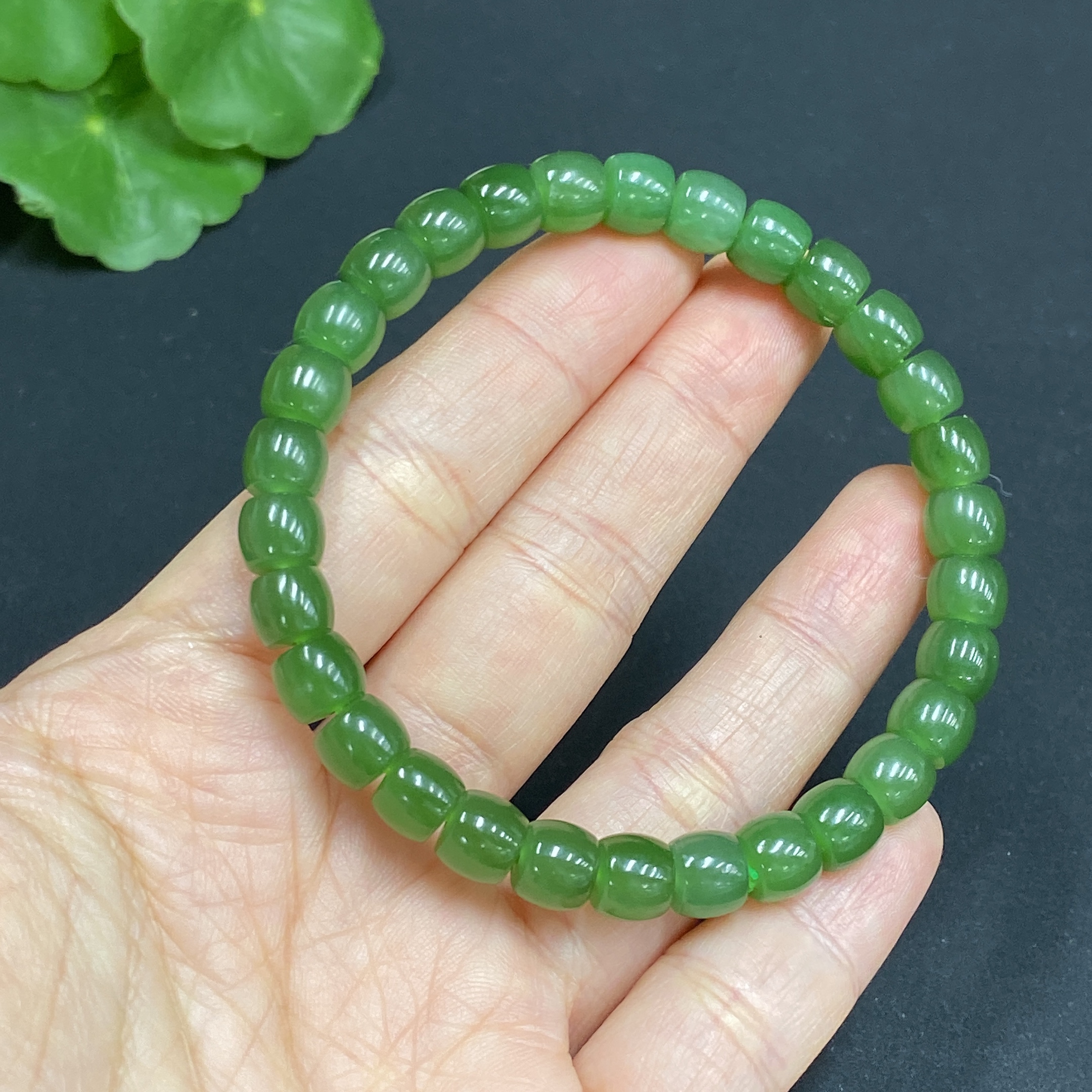 H28310772 Hetian Jade Bracelet, Approx. 6.7mm, Total Weight About 16.3g