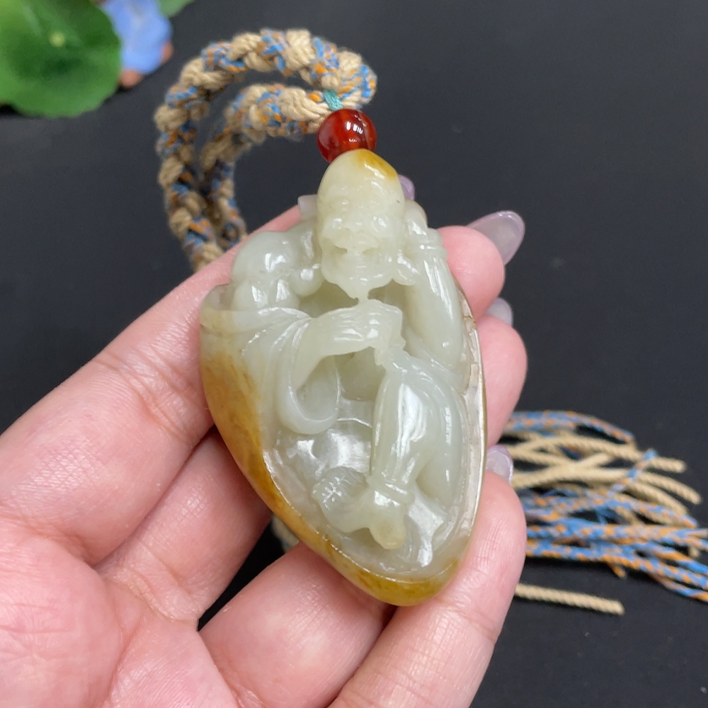 H33863328 Hetian Jade Pendant - Arhat