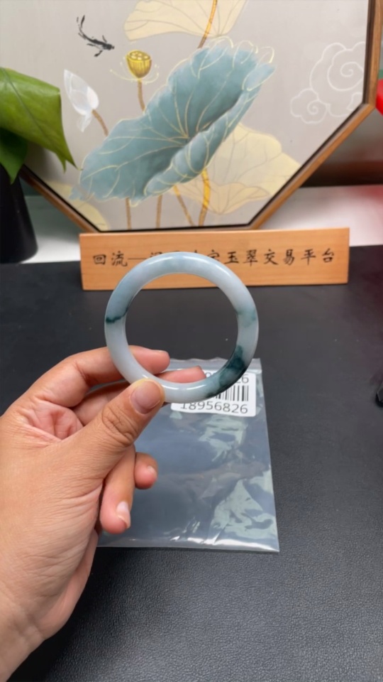 F18956826 Jadeite Round Bangle Size 53.1 Total Weight 48.066g